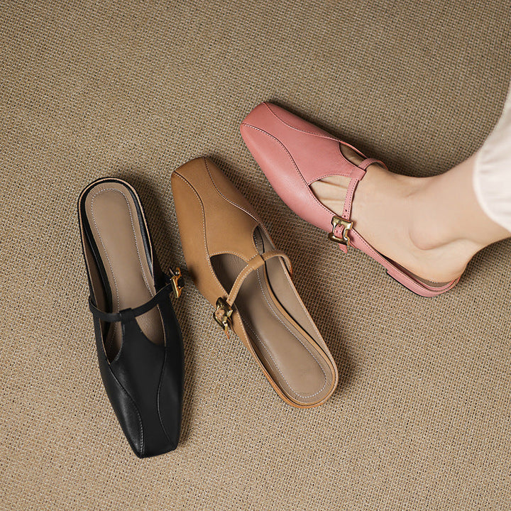 Keva Genuine Leather Mules  Liora Lane Boutique