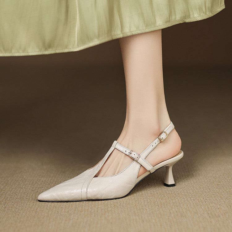 Noir Genuine Leather Heels  Liora Lane Boutique