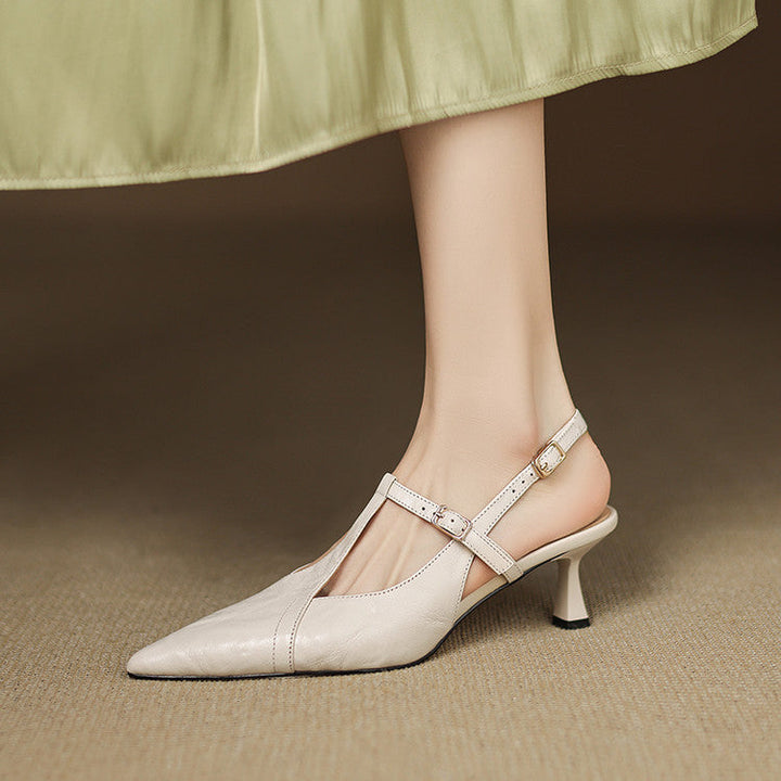 Noir Genuine Leather Heels  Liora Lane Boutique