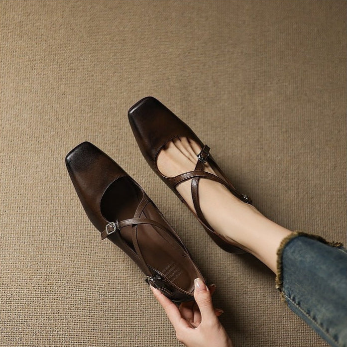 Ciora Genuine Leather Heels  Liora Lane Boutique