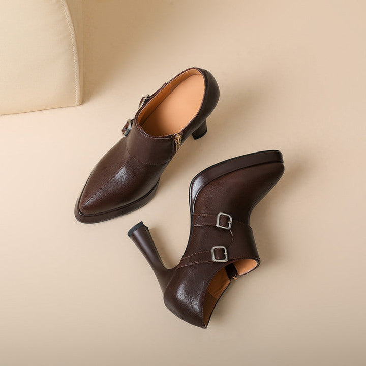 Nyrix Genuine Leather Heels  Liora Lane Boutique