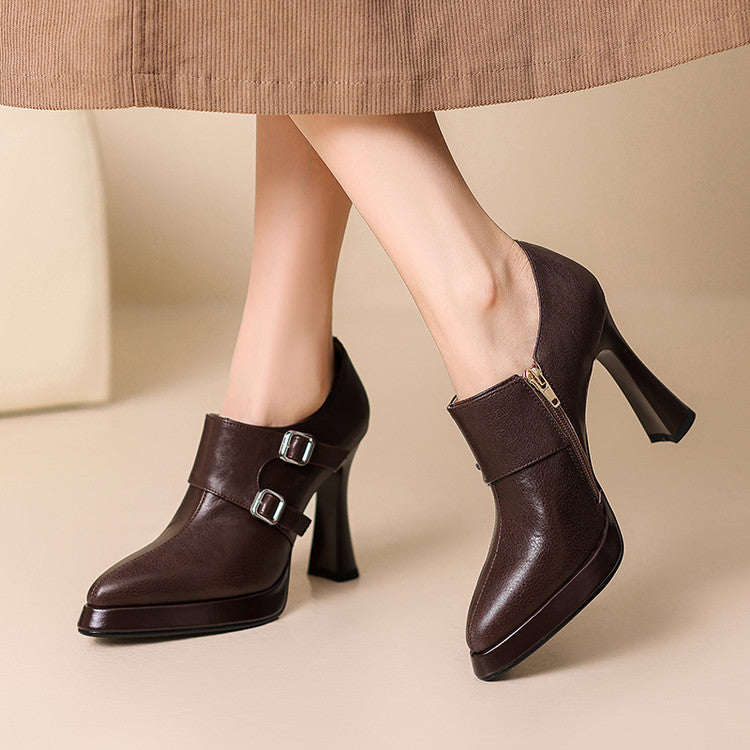 Nyrix Genuine Leather Heels  Liora Lane Boutique