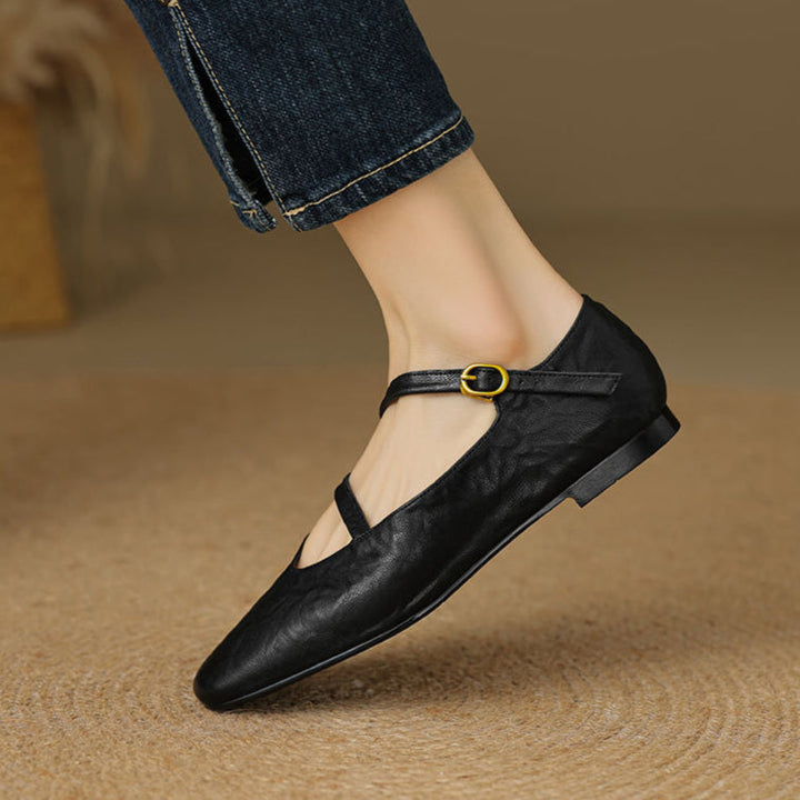 Norie Genuine Leather Flats  Liora Lane Boutique