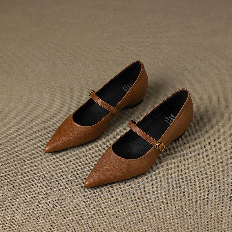 Delia Genuine Leather Heels  Liora Lane Boutique