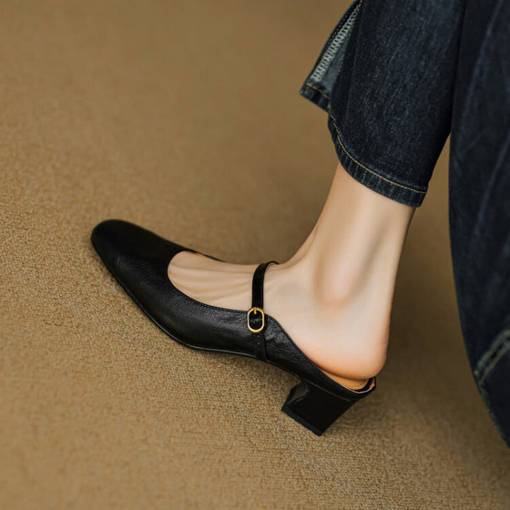 Vian Genuine Leather Mules  Liora Lane Boutique