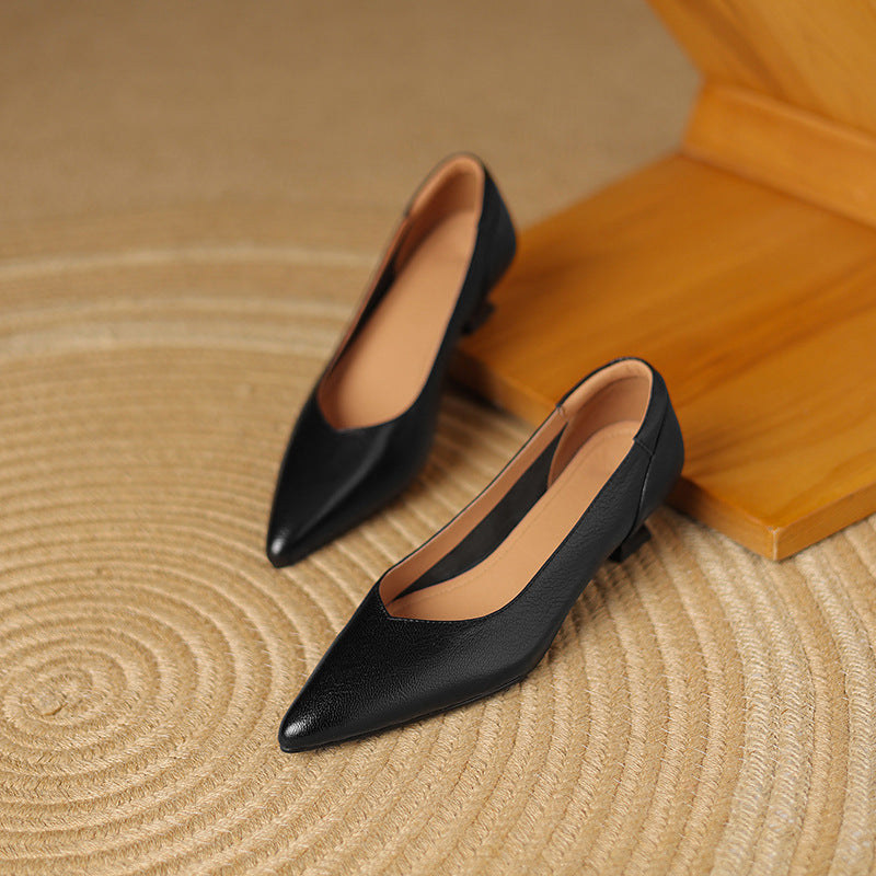 Nera Genuine Leather Heels  Liora Lane Boutique