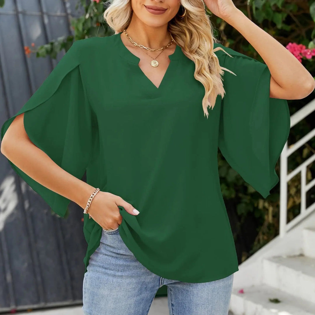 Emerald Breeze Split Sleeve Blouse Jasmine's Boutique Australia