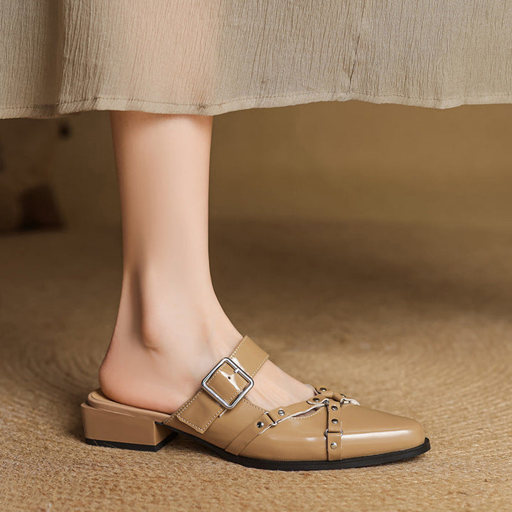 Renly Genuine Leather Slingbacks  Liora Lane Boutique  Apricot / 9.5 119.99