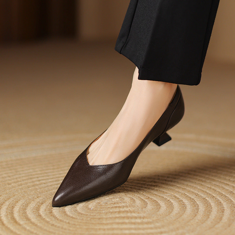 Nera Genuine Leather Heels  Liora Lane Boutique