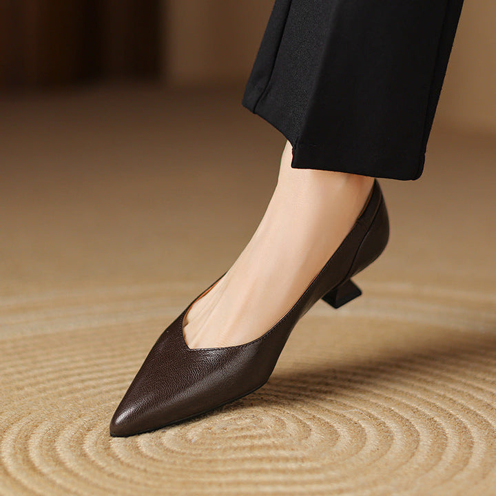 Nera Genuine Leather Heels  Liora Lane Boutique