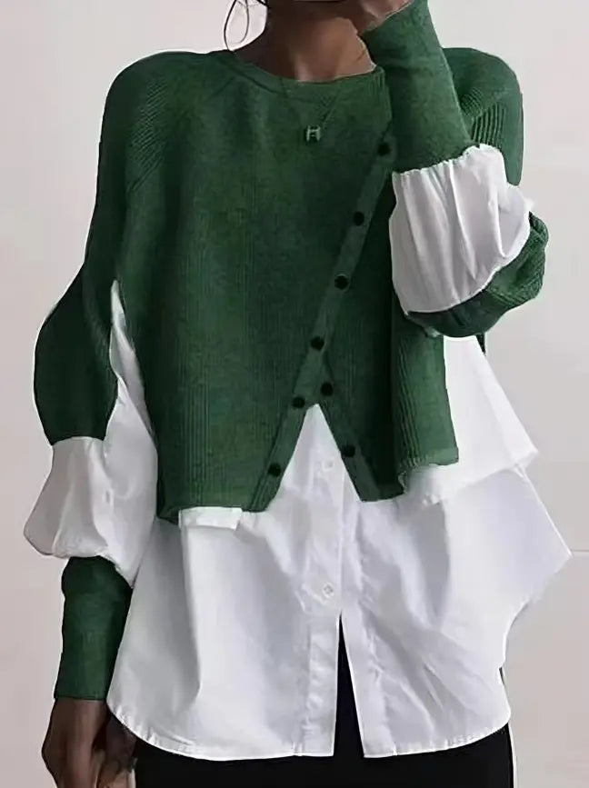 Layered Button Accent Blouse Jasmine's Boutique Australia