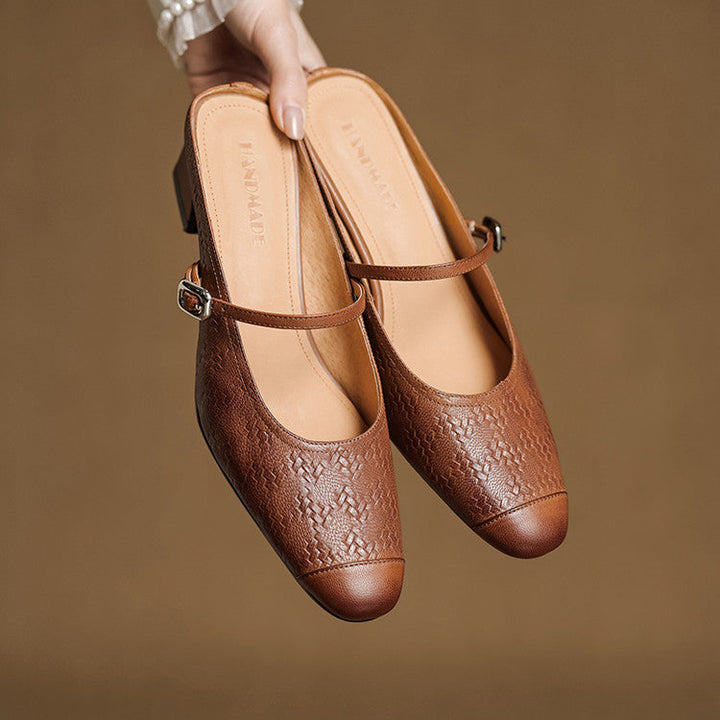 Edda Genuine Leather Mules  Liora Lane Boutique