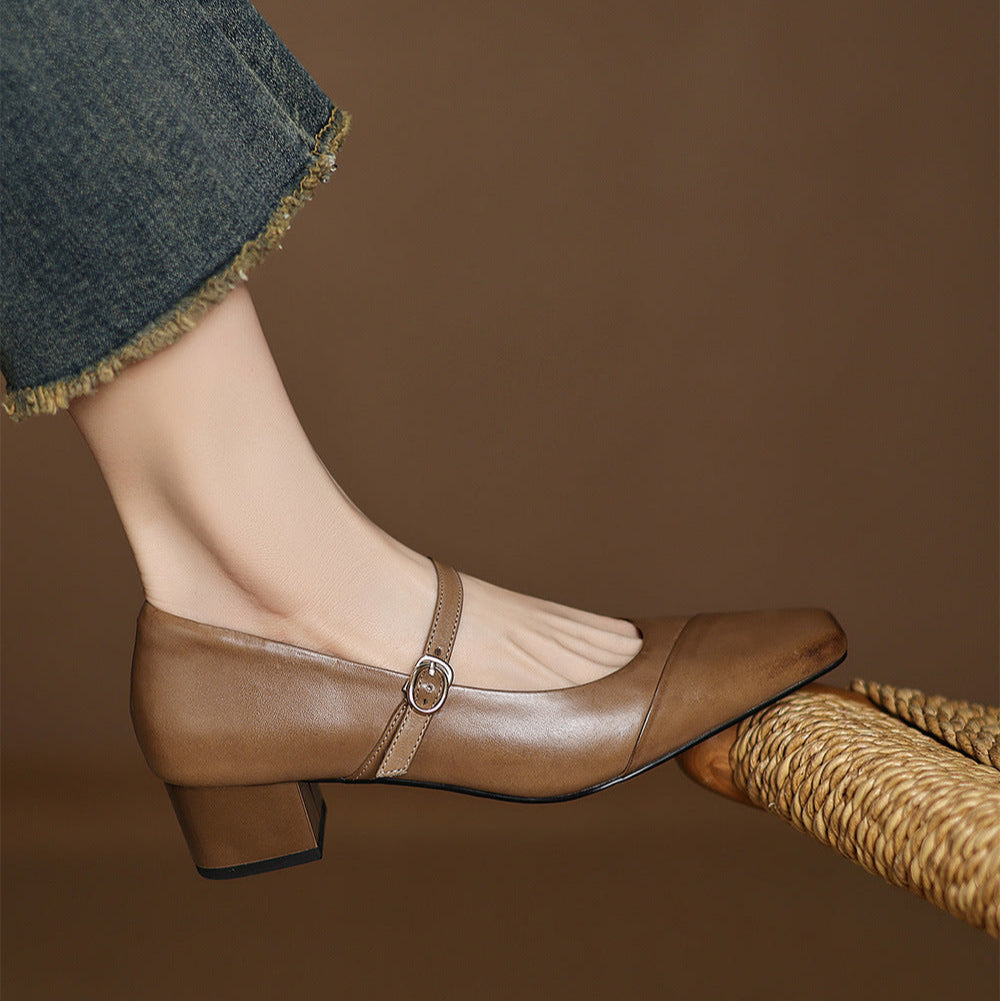 Clarette Genuine Leather Heels  Liora Lane Boutique