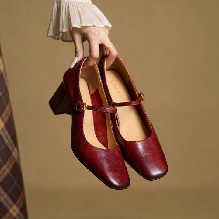 Lenara Genuine Leather Heels  Liora Lane Boutique