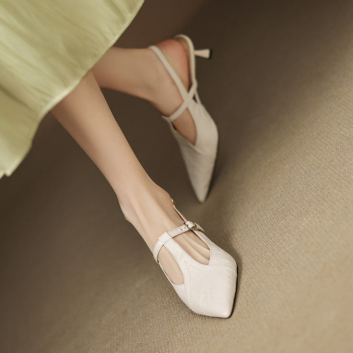 Noir Genuine Leather Heels  Liora Lane Boutique