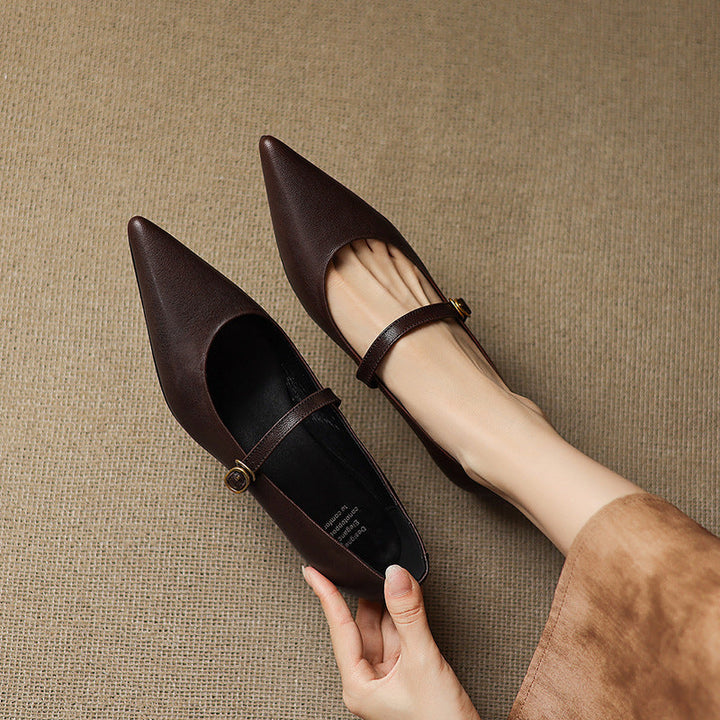 Delia Genuine Leather Heels  Liora Lane Boutique