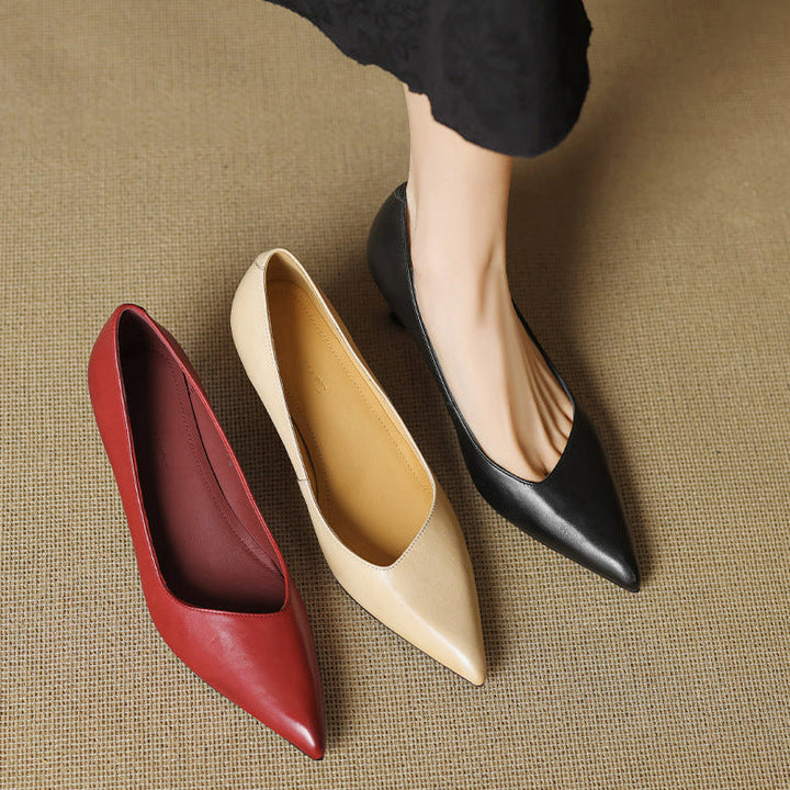 Noira Genuine Leather Heels  Liora Lane Boutique