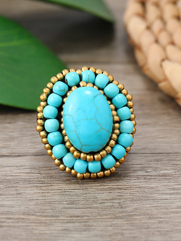 Turquoise Weave Ring Jasmine's Boutique Australia
