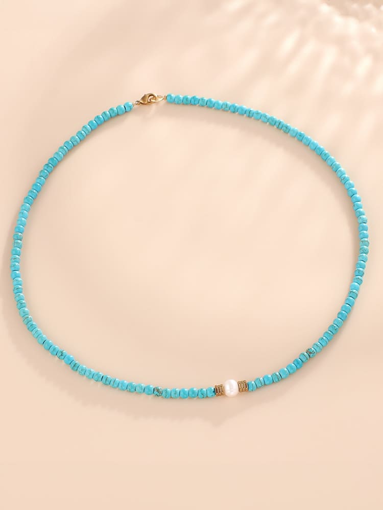 Necklace with Turquoise and Pearl Jasmine's Boutique Australia