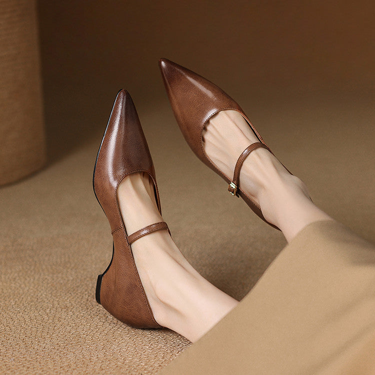 Velma Genuine Leather Heels  Liora Lane Boutique