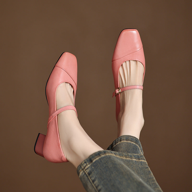 Clarette Genuine Leather Heels  Liora Lane Boutique