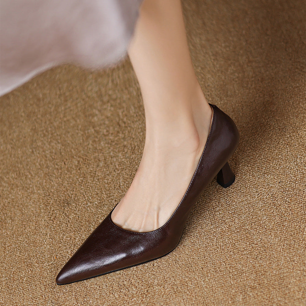 Elore Genuine Leather Heels  Liora Lane Boutique