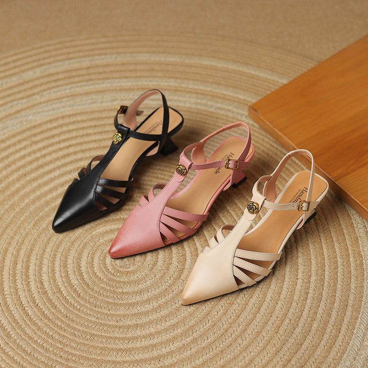 Viara Genuine Leather Heels  Liora Lane Boutique