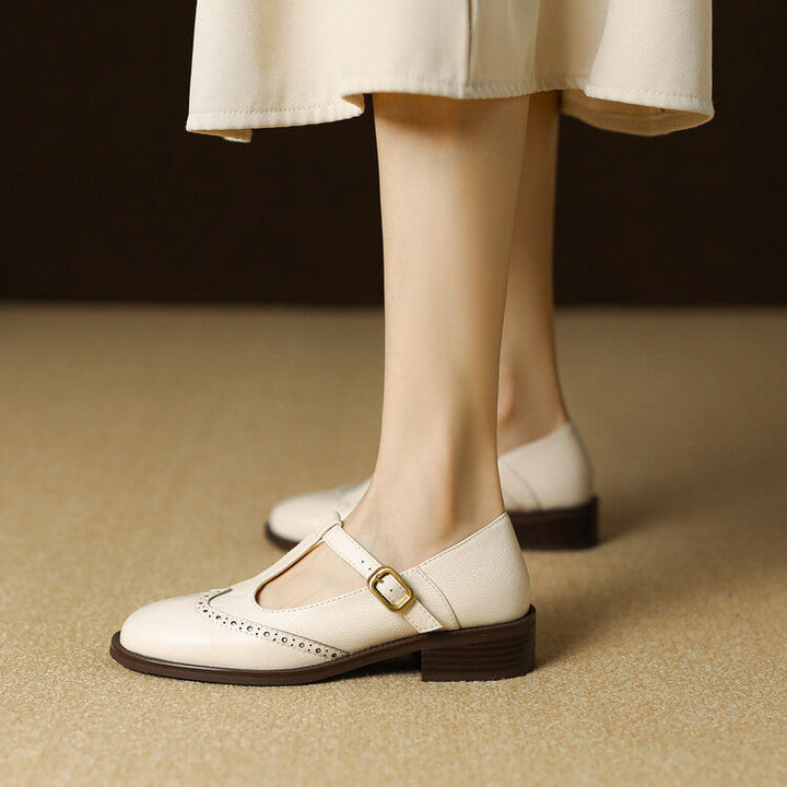 Myra Genuine Leather Shoes  Liora Lane Boutique  Beige / 9.5 119.99