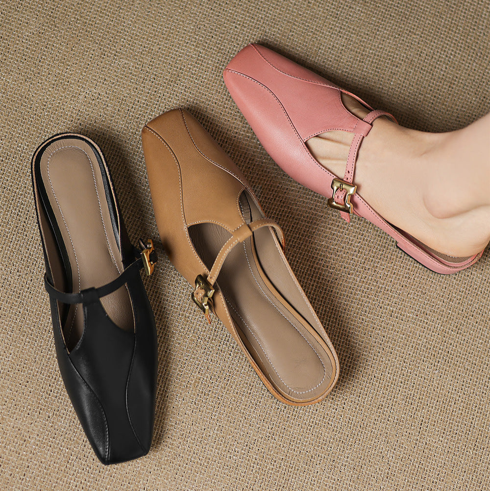 Keva Genuine Leather Mules  Liora Lane Boutique