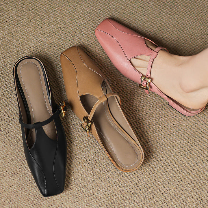 Keva Genuine Leather Mules  Liora Lane Boutique