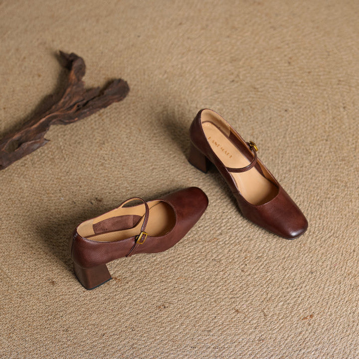 Lenara Genuine Leather Heels  Liora Lane Boutique