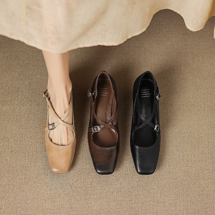 Ciora Genuine Leather Heels  Liora Lane Boutique