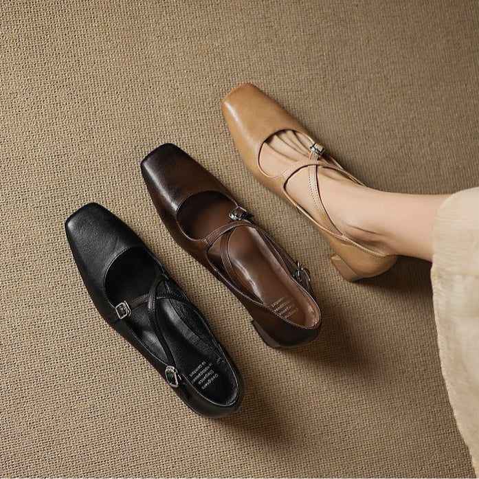 Ciora Genuine Leather Heels  Liora Lane Boutique