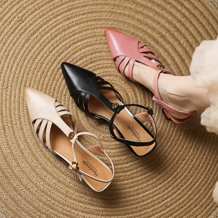 Viara Genuine Leather Heels  Liora Lane Boutique