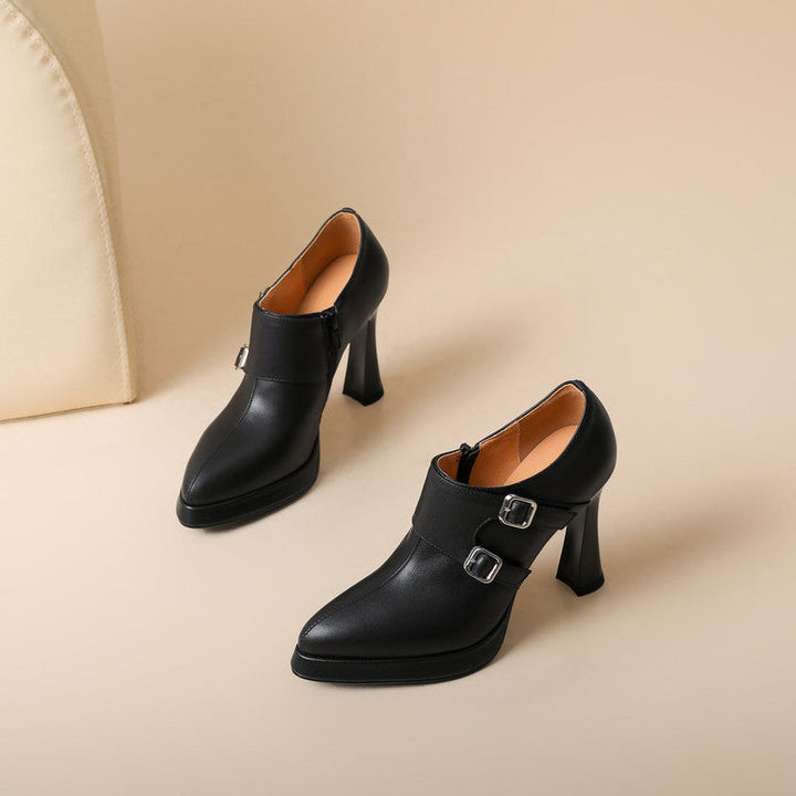 Nyrix Genuine Leather Heels  Liora Lane Boutique