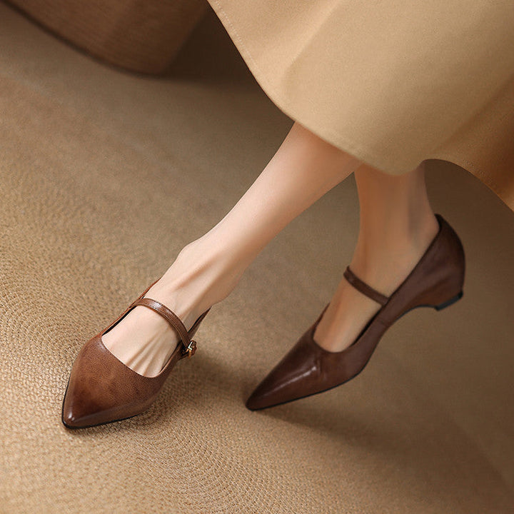 Felcia Genuine Leather Heels  Liora Lane Boutique