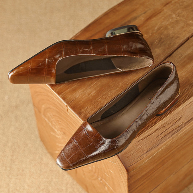 Celene Genuine Leather Heels  Liora Lane Boutique