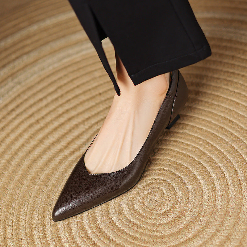 Nera Genuine Leather Heels  Liora Lane Boutique