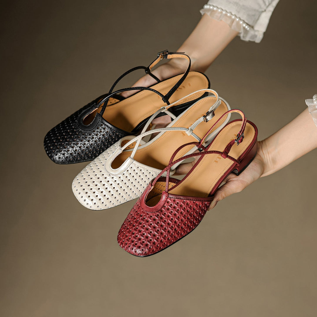 Opal Genuine Leather Slingbacks  Liora Lane Boutique