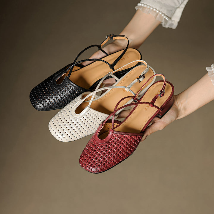 Opal Genuine Leather Slingbacks  Liora Lane Boutique