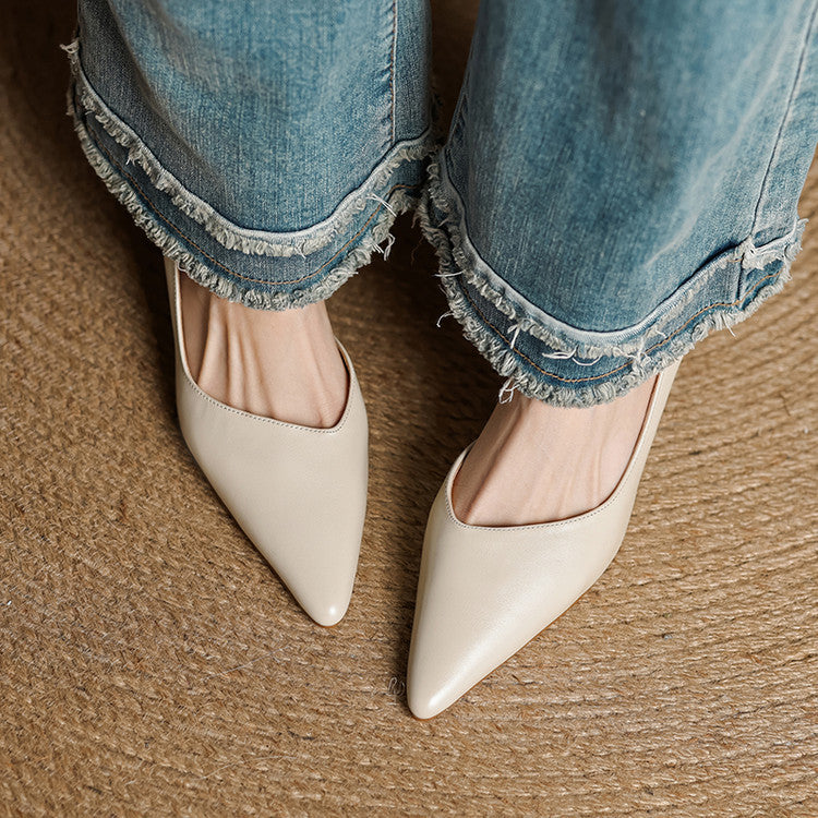 Nuva Genuine Leather Heels  Liora Lane Boutique