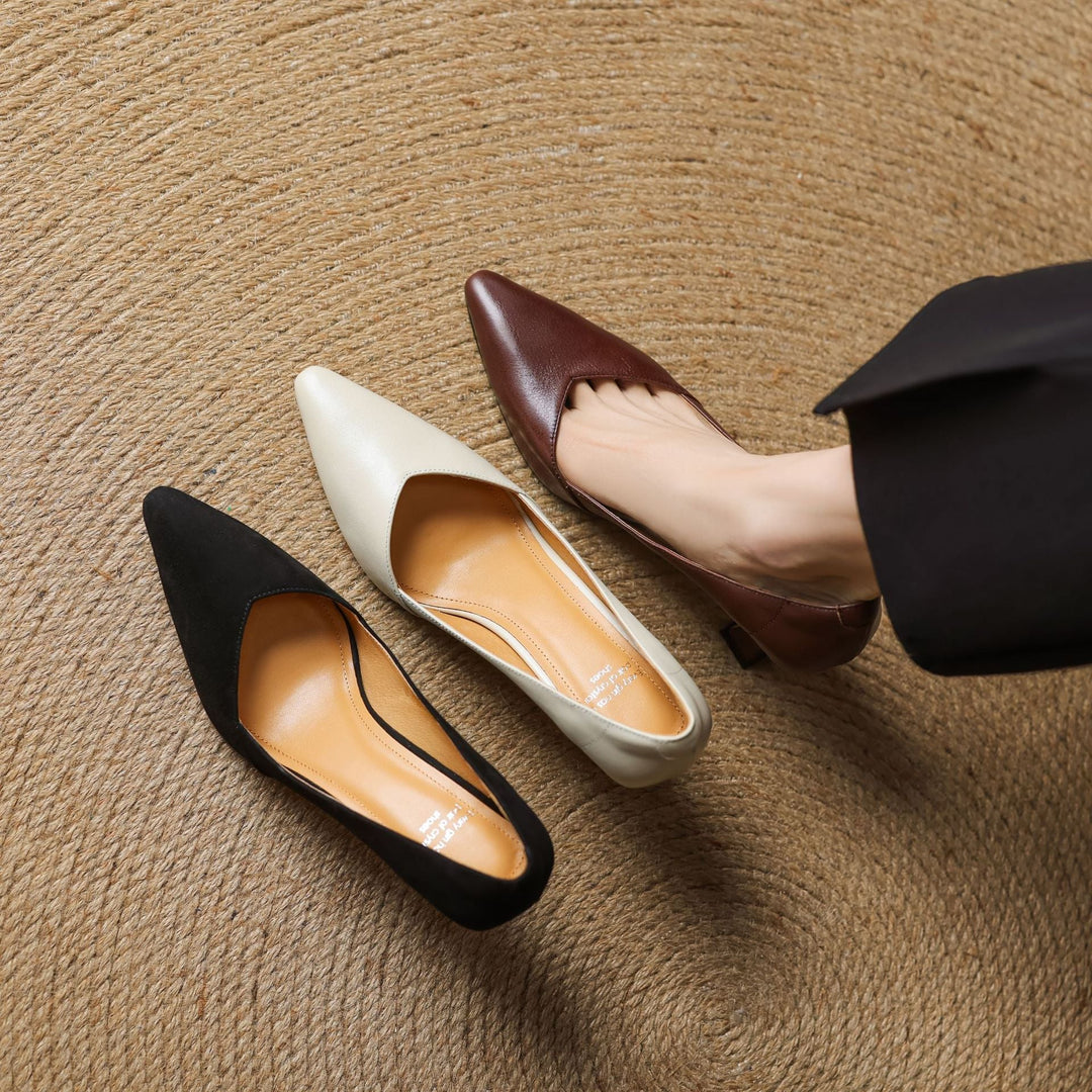 Zyne Genuine Leather Heels  Liora Lane Boutique