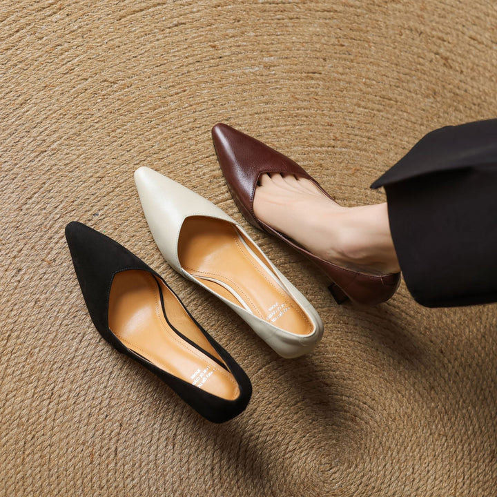 Zyne Genuine Leather Heels  Liora Lane Boutique