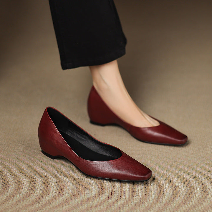 Oren Genuine Leather Flats  Liora Lane Boutique  Maroon / 9.5 119.99