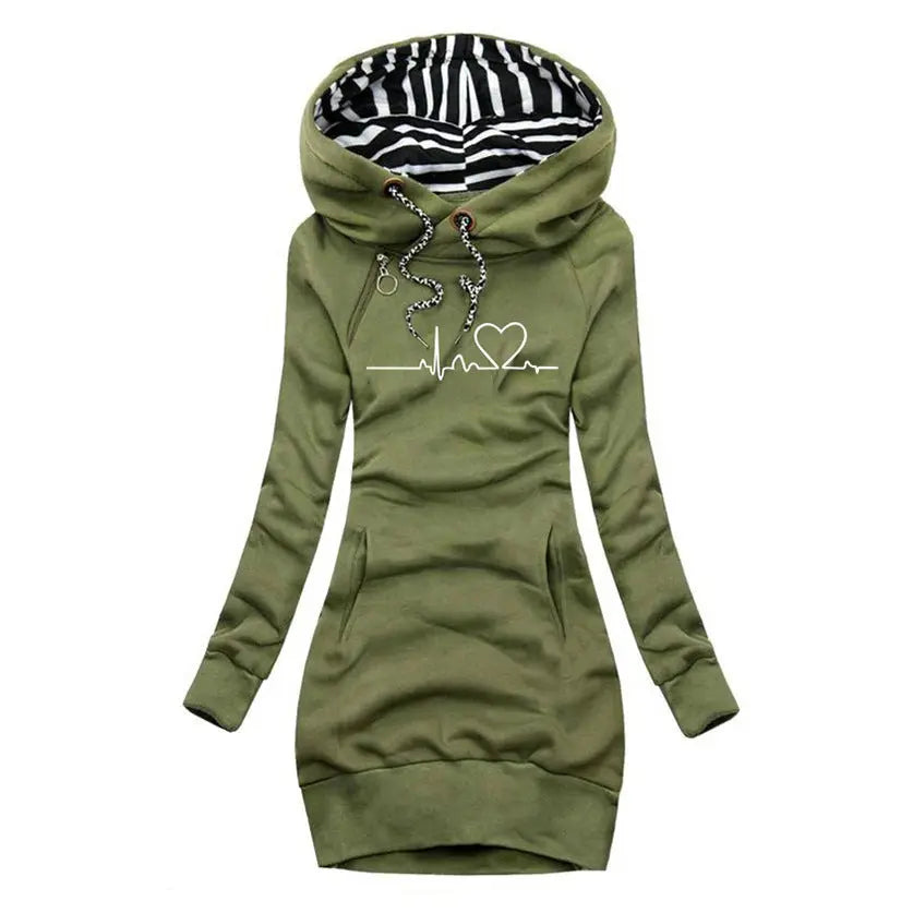 Winter Heartbeat Hoodie Dress Jasmine's Boutique Australia