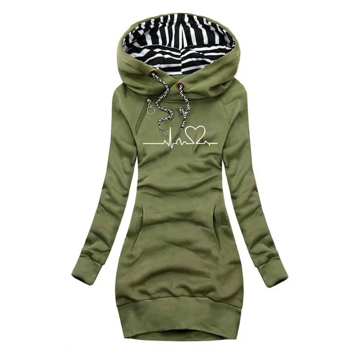 Winter Heartbeat Hoodie Dress Jasmine's Boutique Australia