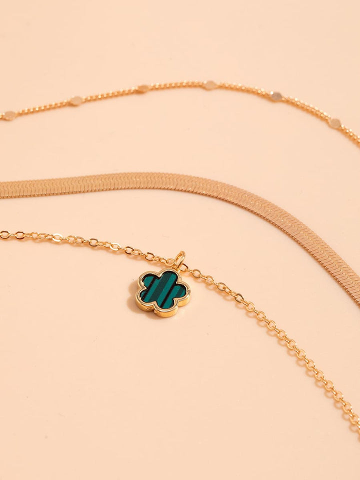 Clover Rainbow Serpent Chain Necklace Jasmine's Boutique Australia