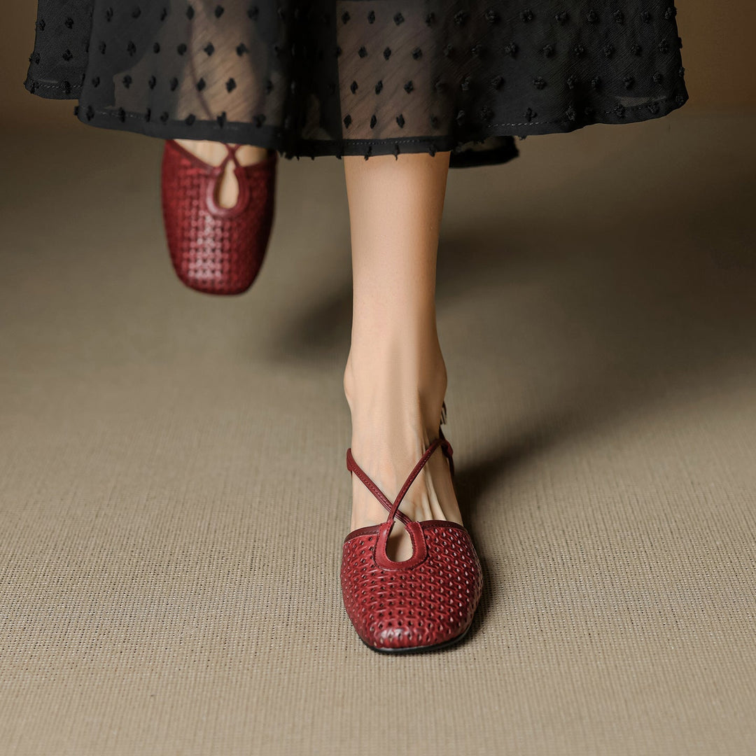 Opal Genuine Leather Slingbacks  Liora Lane Boutique