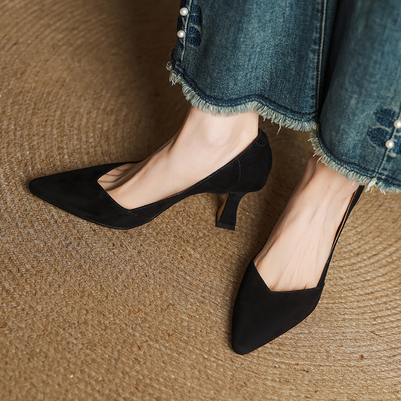 Zyne Genuine Leather Heels  Liora Lane Boutique