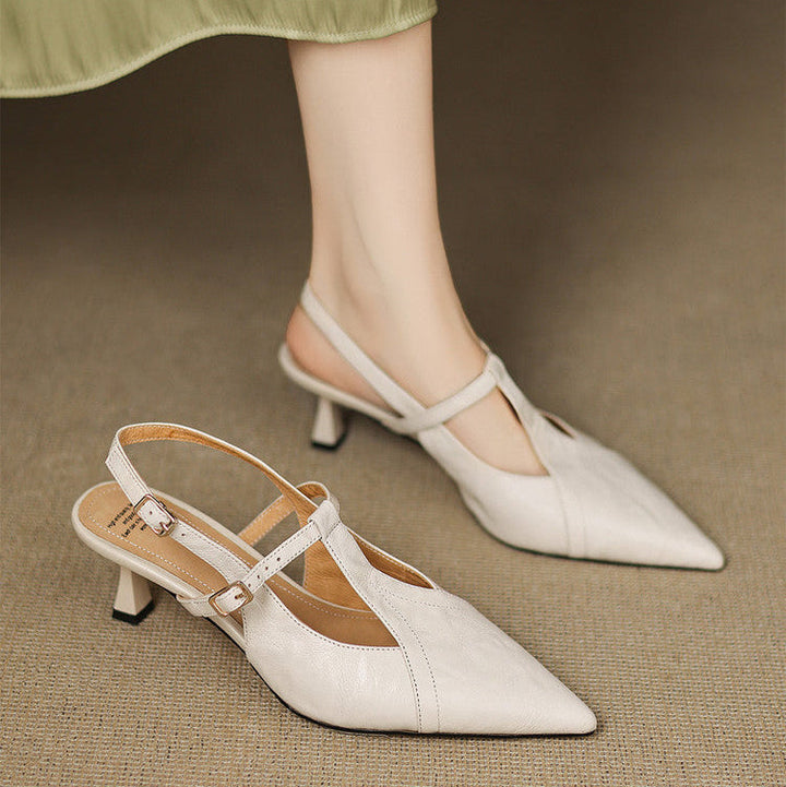 Noir Genuine Leather Heels  Liora Lane Boutique